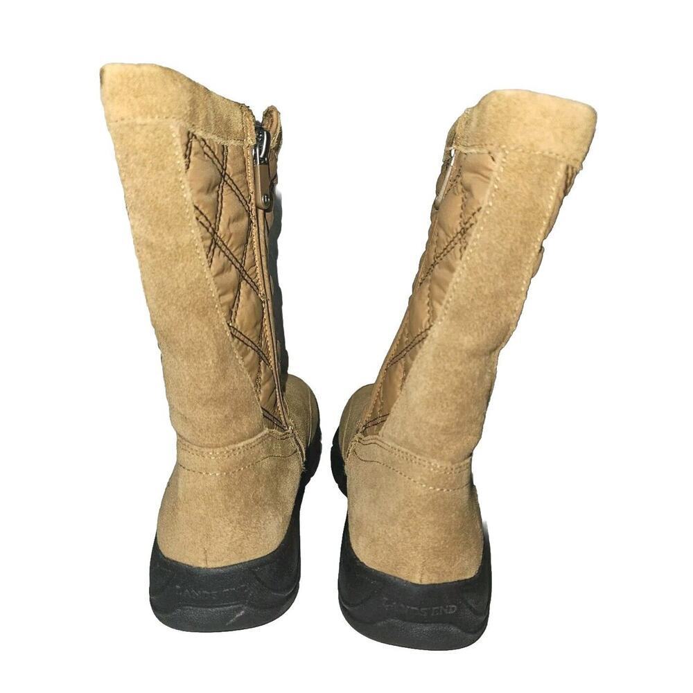 New! Lands End Womens Suede Quilted Boots All Weather Boots Size 7B Chestnut - Picture 7 of 15